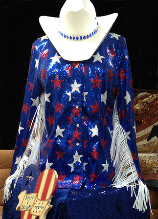 Western Patriotic Show Shirt by Hitch-N-Stitch Custom Western Show Apparel